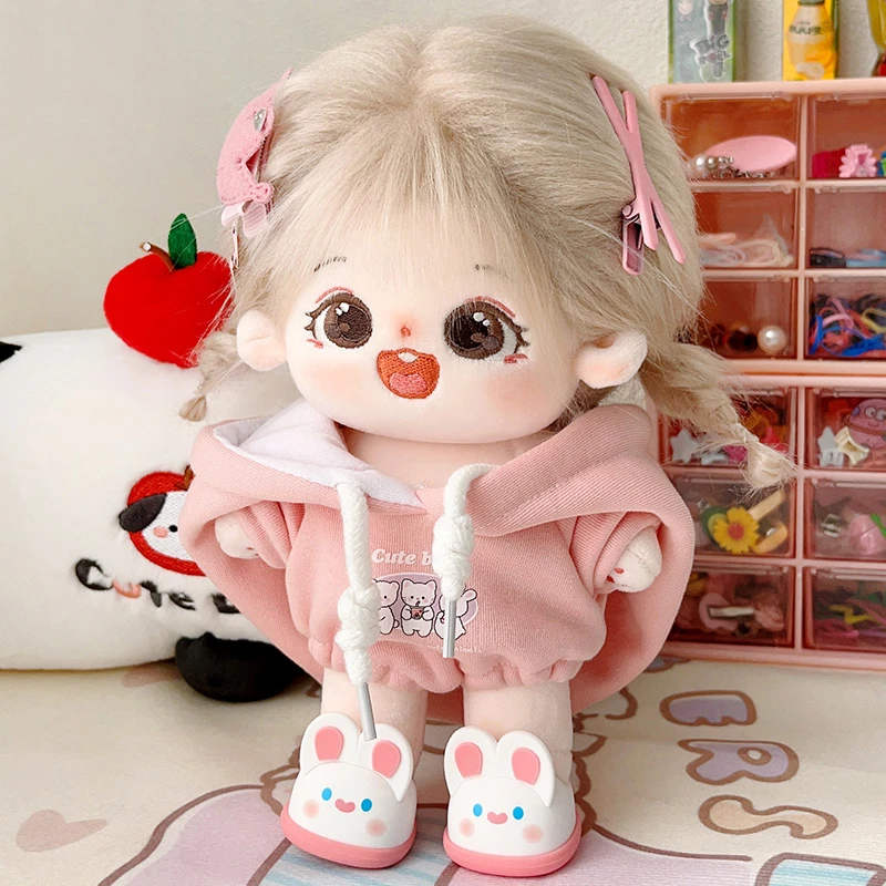 Exquisite Doll 20cm Girl Cute Plush Toy with Clothes, Dress-Up Doll Outfit, Gift for Female Classmate, Peach Blossom Crisp Outfit